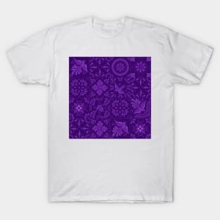 Mexican Purple Talavera Tile Pattern by Akbaly T-Shirt